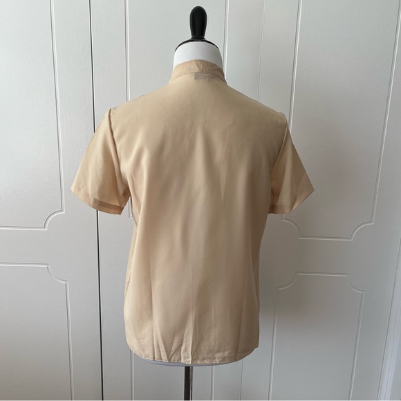 50s style Short Sleeve Tie Neck Blouse - Picture 5 of 6